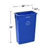 Alpine Industries Plastic Indoor Commercial Slim Trash Can with Dolly and Lid 23 Gallon Multicolored - 3 of 4