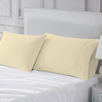 Pale Yellow 1000 Thread Count Cotton Standard Pillowcase Set