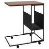 vidaXL Black Engineered Wood C-Shaped Side Table with Wheels and Additional Shelf, Blends with Industrial and Modern Decor - 4 of 4
