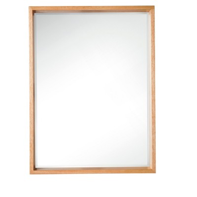 James Martin Vanities Milan 23.6" Rectangular Cube Mirror, Natural Ash