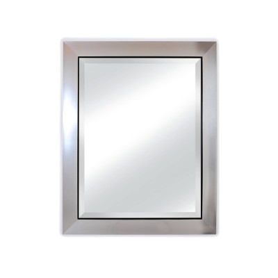 29" X 35" Brighton Black Edge Framed Wall Mirror with Beveled Glass Silver - Alpine Art & Mirror