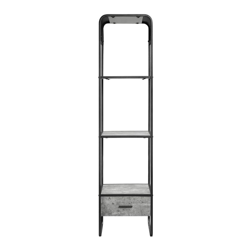 16&#34; Raziela Media Storage Rack Carts Concrete Gray and Black Finish - Acme Furniture, 5 of 7