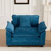 Sapphtopaz 46.4" Modern Couches for Living Room with Backrest Pillow Chenille Upholstered Single Cloud Couch Soft Sectional Couch for Bedroom - 2 of 4