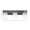 Toltec Lighting Apollo 3 - Light Vanity in  Graphite with 4" White Muslin Shade - 2 of 2