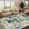 Washable Runner Rug, Soft Modern Abstract Kitchen Rug for Hallway, Laundry, Entryway, Bedroom, Ultra-Thin Non-Slip Rug Runners, Green/Blue Multi - 3 of 4