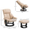 Grungis PU Leather Swivel Massage Chairs with Ottoman,Recliner Chairs with Massage Chairs0 Point Vibration Massage for Living Room - 3 of 4