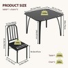 Dining Table Set for with Black Glass Desktop, Kitchen Table and Chairs Set with Chamfer Design, Dining Room Table Set with Cushion Seats for Kitchen - 2 of 4