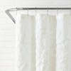White Cotton Fabric Shower Curtain 72x 72 inches Soft Chenille Bathroom Curtain Warm Laurel Texture Waterproof and Durable - 2 of 4