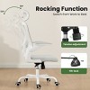GlasFlength Task and Office Chairs Adjustable Office Chair Ergonomic Swivel Chair Computer Arm Chair for Long Sitting, White, 23.43"*23.43"*48.4" - 3 of 4