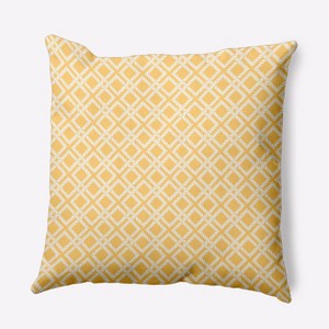 e by design Geometric Rope Rigging Decorative Throw Pillow Yellow: Indoor Nautical Theme, Twill Polyester, 16x16 Inch - 1 of 4