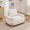 Hyleory 46.06'' Velvet Accent Chair with Ottoman, Mid Century Modern Corduroy Sofa Armchair and Footrest Set,Upholstered Club Tub Arms Chair - 2 of 4
