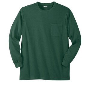 KingSize Men's Big & Tall Shrink-Less Lightweight Long-Sleeve Crewneck Pocket T-Shirt - 1 of 4