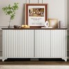 Garvee 61" Large Buffet Sideboard Cabinet with 4 Fluted Doors and Storage, Kitchen Storage Cabinet with Adjustable Shelves, Coffee Bar Cabinet - 2 of 4
