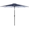9' x 9' Outdoor Patio Market Umbrella with Tilt Crank Navy - Captiva Designs: UV & Water-Resistant, Fiberglass Frame - 2 of 4