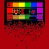 Adult Design By Humans Pride Rainbow Flag Music Note Cassette By Avocato T-Shirt - 2 of 3