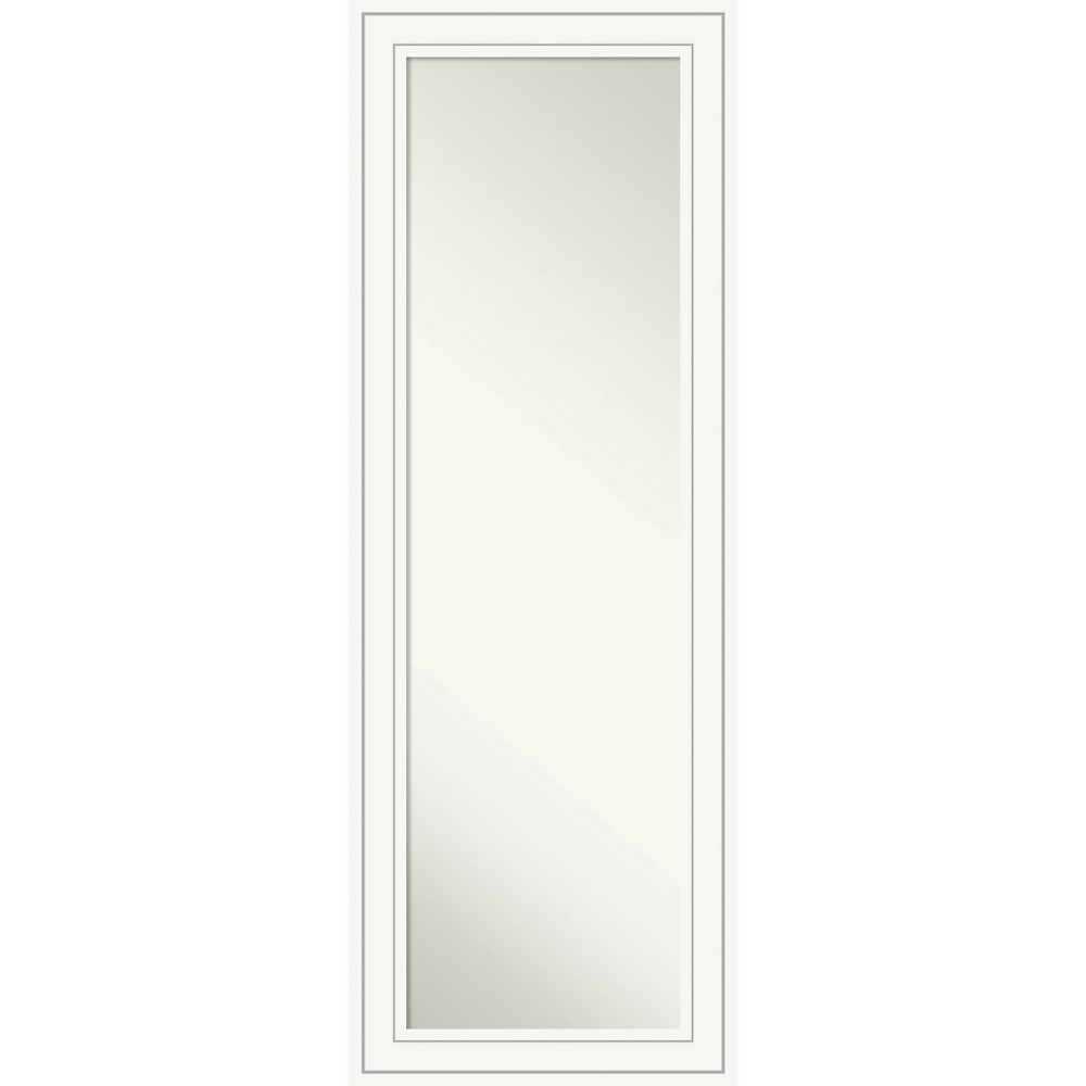 Photos - Wall Mirror 19" x 53" Non-Beveled Craftsman White Wood on The Door Mirror - Amanti Art