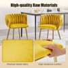 MOONMISS Velvet Woven Dining Chairs Set of 2 with Gold Metal Legs for Living Room, Dining Room, Kitchen - 2 of 4