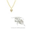 Adornia 14k Gold Plated Adjustable Chunky Paperclip Link Pave Heart Necklace - 4 of 4