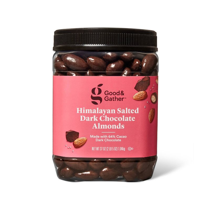 Himalayan Salted Dark Chocolate Almonds - 37oz - Good &#38; Gather&#8482;, 1 of 7