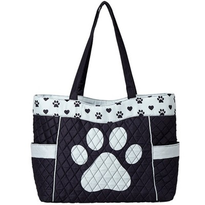 The Lakeside Collection Quilted Cat, Dog or Paw Print Tote