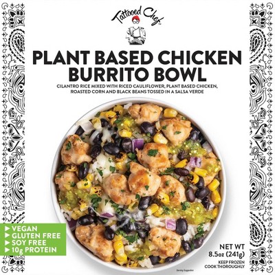Tattooed Chef Vegan Frozen Plant Based Chicken Burrito Bowl - 8.5oz