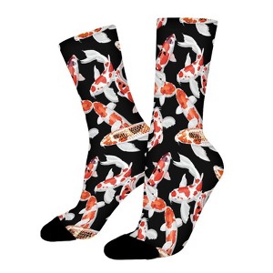 Koi Fish Women Printed Crew Socks Funny Funky Socks Soft Polyester Novelty Gifts for Artists Men - 1 of 1