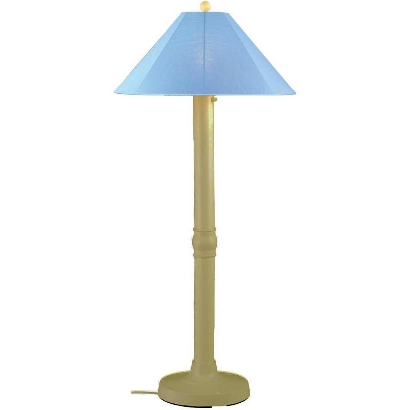 Patio Living Concepts Catalina Floor Lamp 39684 with 3 bisque body and sky blue Sunbrella shade fabric, 1 of 2
