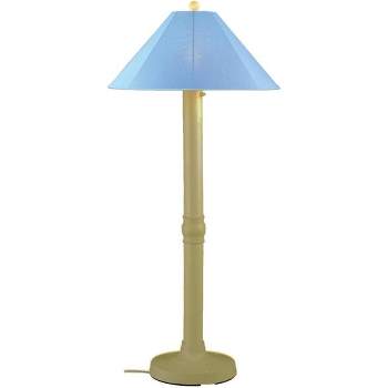 Patio Living Concepts Catalina Floor Lamp 39684 with 3 bisque body and sky blue Sunbrella shade fabric
