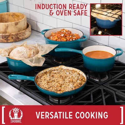 Biscay Blue Enameled Cast Iron 7-Piece Cookware Set