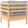 vidaXL Patio Corner Sofa with Gray Cushions Solid Pinewood - 3 of 4