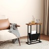 Narrow Side Table for Small Spaces, Small End Table with Magazine Holder, Skinny Slim - 2 of 4