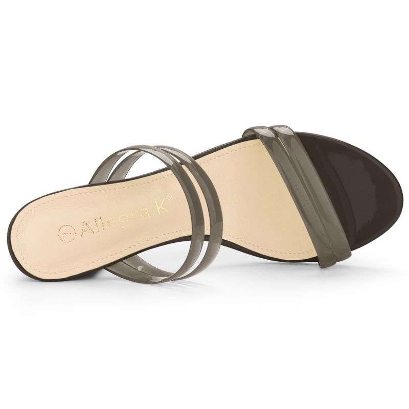Allegra K Women's Clear Strappy Slide Mule Block Heel Sandal, 5 of 8