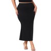 Agnes Orinda Women's Plus Size High Waist Midi Pack Mermaid Solid Knit Bodycon Skirt - 2 of 4
