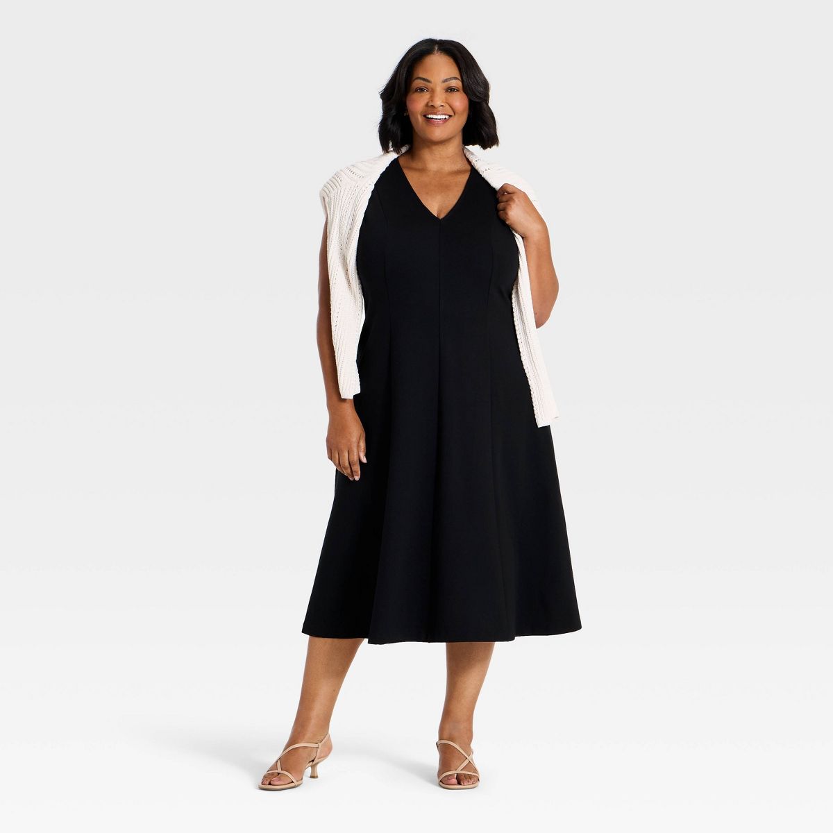 Women's Ponte V-Neck Midi Dress - A New Day™ - thumbnail 6