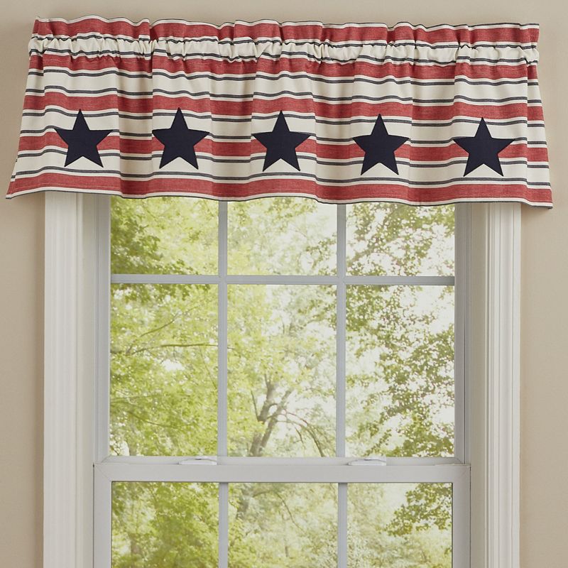 Park Designs Stars And Stripes Patch Lined Valance - 60''L - Red, 2 of 4