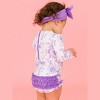 RuffleButts Baby/Toddler Girls UPF50+ Long Sleeve One Piece Rash Guard - 3 of 4