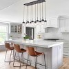 BAOURE 31.5" Brushed Nickel Kitchen Island Lighting,Modern Linear Chandelier with Clear Glass Shades,Dining Room Light Fixture for Kitchen Living Room - 4 of 4