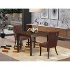 HomeStock 3-Pc Mahogany Finish Square Solid Wood Top Dining Table Set - 2 of 4