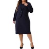 Agnes Orinda Women's Plus Size Two Piece Business Casual Suit Sets - 2 of 4