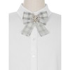 INSPIRE CHIC Women's Plaid Ribbon Checked Pins Bowtie Brooches - 4 of 4