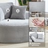 KWPZQEB 55.9¡± Oversized Round Sofa, Round Chaise Lounge Chair with 3 Pillows, Cloud Couch with Deep Seat, Upholstered Sofa Bed for Reading, Apartment - 4 of 4