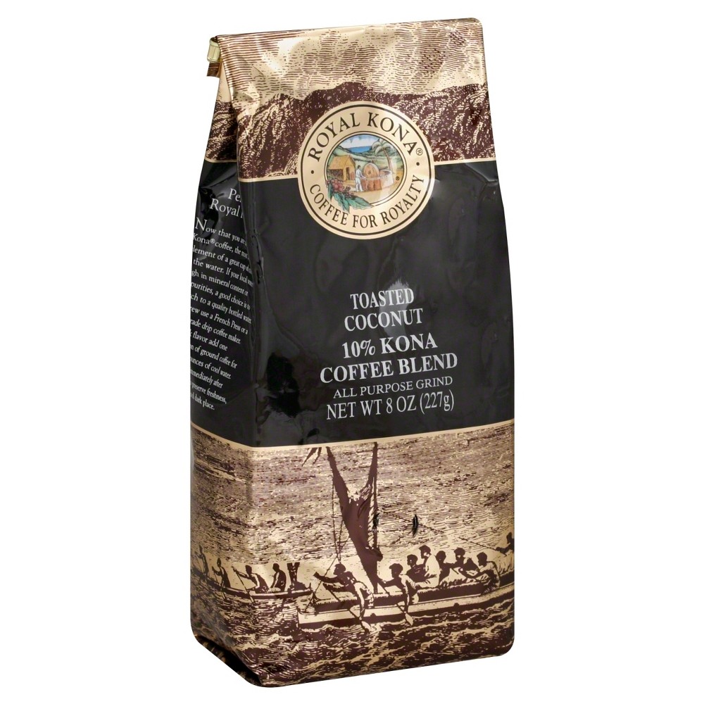 Photos - Coffee Royal Kona Toasted Coconut Medium Roast Ground  - 8oz