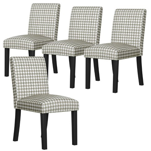 Set Of 4 Blanca Upholstered Dining, Grey Upholstered Dining Chairs Set Of 4