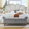 TiramisuBest 62" Modern Tufted Button Storage Bench with Rolled Arms – Upholstered Ottoman for Bedroom, Living Room, Foyer (Grey) - 2 of 4