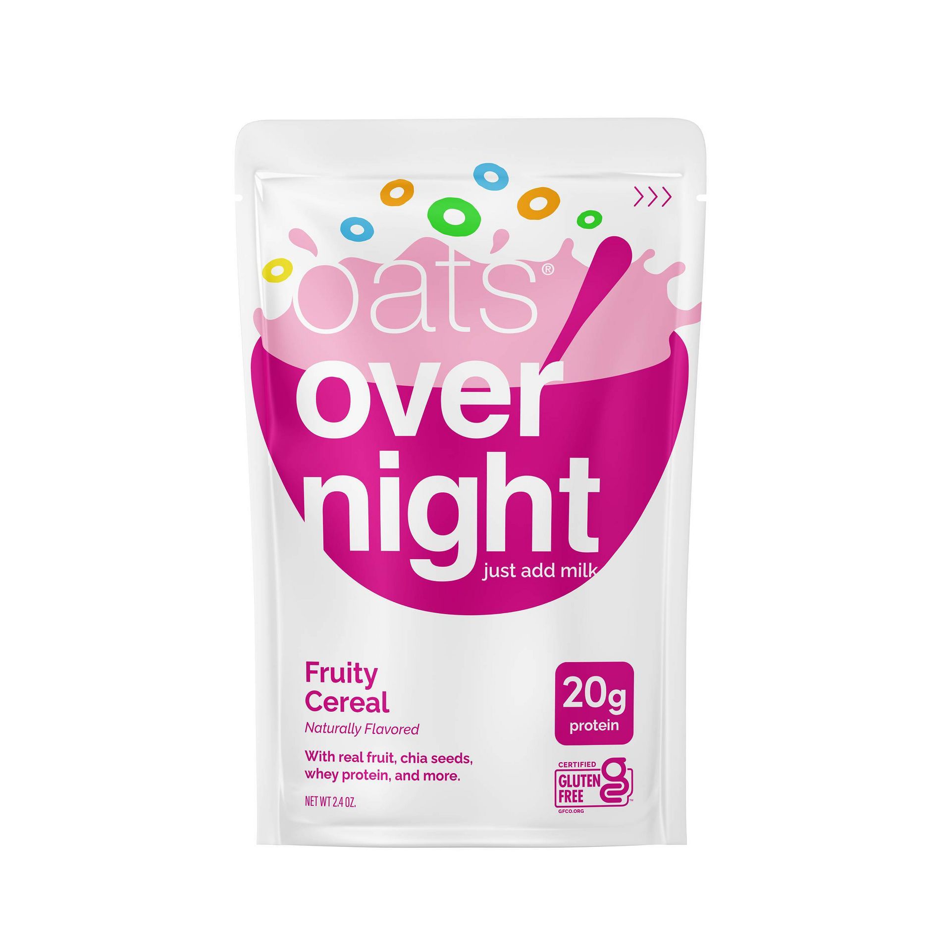 Oats Overnight Fruity Cereal Breakfast Shake Pouch - 2.4oz