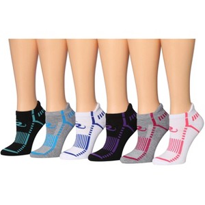 Tipi Toe Women's 6 Pairs Running & Athletic Vivid Breeze Pack Patterned Performance Low Cut Socks - 1 of 1