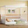 CAVINAS Twin Size Canopy Platform Bed with Guardrails for Kids,Modern Floor Bed with 3-sided Fence Design for Bedroom,Box Spring Required,White/Brown - 4 of 4