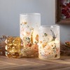 3.75" Bubble Texture Glass Votives - Set of 3, Multicolor - 4 of 4