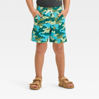 Image of Toddler Boys' Pull-On Above Knee Shorts - Cat & Jack™ Olive Green 12M