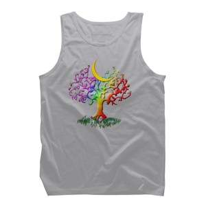 Adult Design By Humans Rainbow Pride Tree of Life By Fluffydstroyer Tank Top - 1 of 2